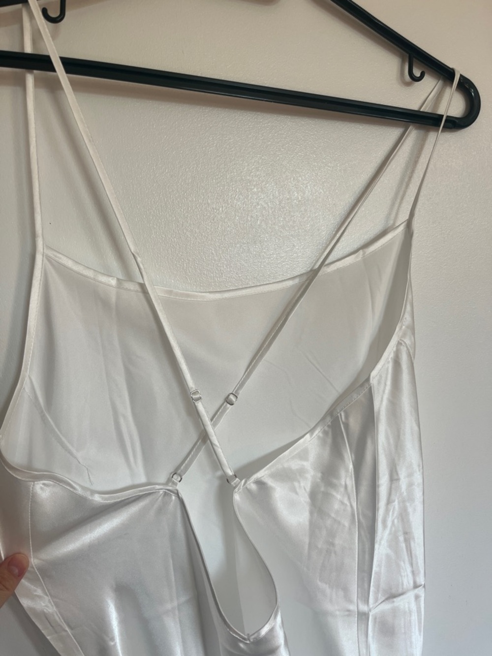 Satin Midi Nightgown with slit - Picture 3 of 4